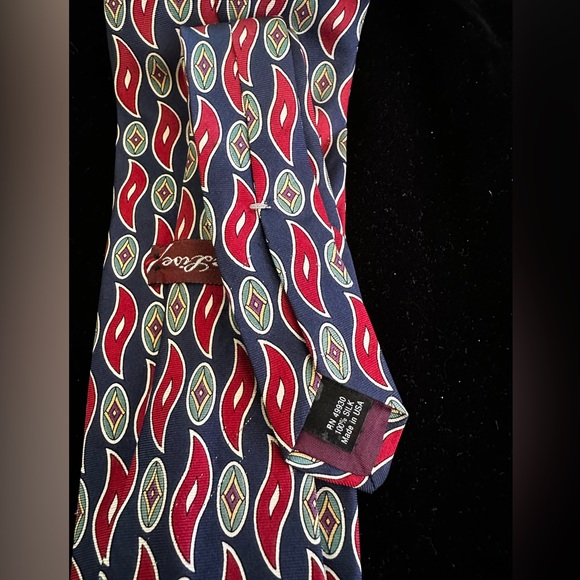 Jean de Lise Navy Blue Silk Tie - Picture 5 of 7